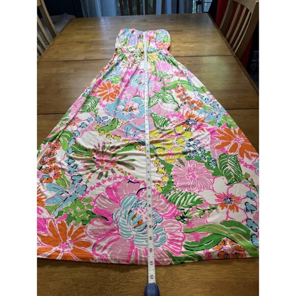 Lilly Pulitzer For Target Nosey Posey Floral Strapless Maxi Dress Womens Size M - Picture 8 of 10